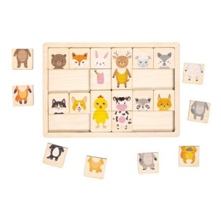 Puzzles made of wood "Halves. Animals"-1