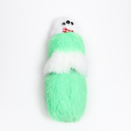 Mouse made of artificial fur, up to 13 cm, green