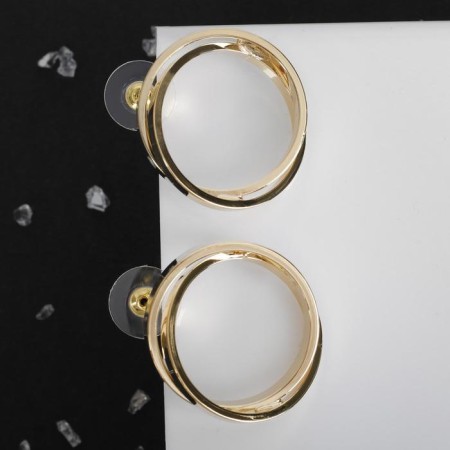 Earrings metal "circles" are dense, color gold-1