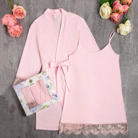 Female set (robe, shirt) KAFTAN, p. 48-50, pink-1