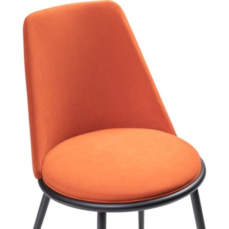 Chair on the metal frame Aldis metal/velor, black/orange 50x57x81 cm-4