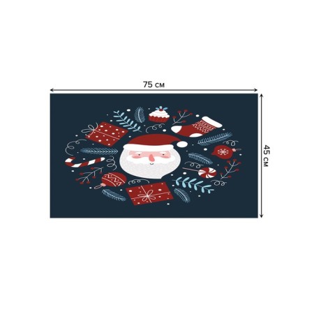 Famous rug in the hallway "Happy Santa Claus", size 45x75 cm-1
