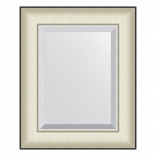 EvoFORM mirror in a baguette frame, with fatset, 78 mm, 44x54 cm, color white leather with chromium
