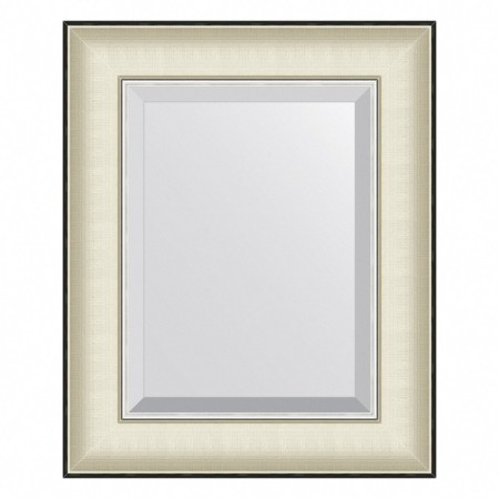 EvoFORM mirror in a baguette frame, with fatset, 78 mm, 44x54 cm, color white leather with chromium