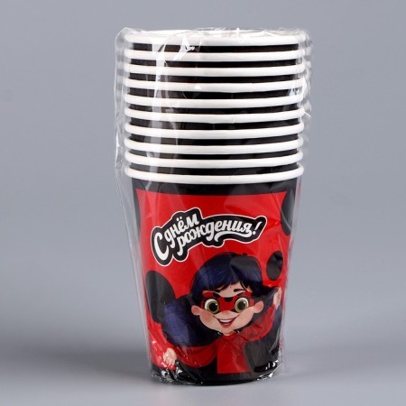 A one -time paper glass "Happy Birthday", baby, 250 ml-4