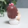 Souvenir Polystone "Baby with a white cat - yoga" 5.5x4.5 cm