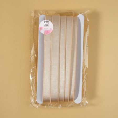 Glass for straps, shiny, 15 mm, 10 ± 0.5 m, beige color-2