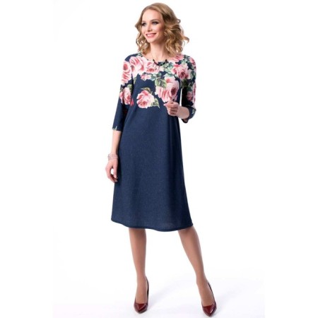 Female dress, size 44, blue color-2