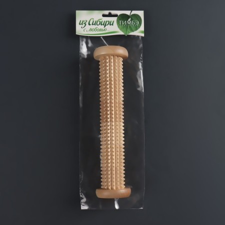 Feet massage "roller", wooden, with spikes, d = 5.5 × 24 cm-4