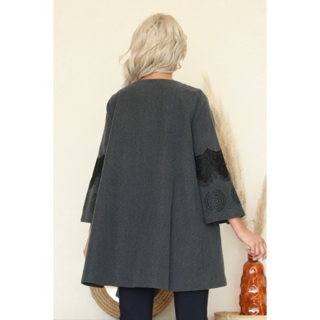 Cardigan female, size 44, gray color-12