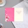 Birthday card!" unicorn, pink background