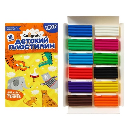 Calligrata plasticine, 12 colors, 180 g-2