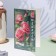 Postcard "Happy Anniversary!" Glitter, Congrev, Pink Roses, Green Frame, 12.5x19.4 cm