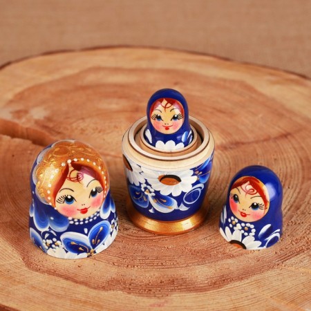 Матрёшка "Ромашка", 3 кукольная, 11 см-4
