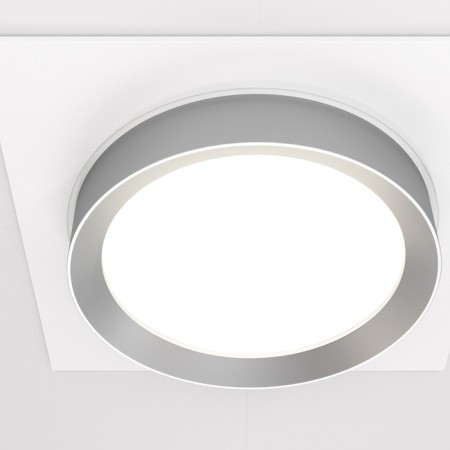 Building lamp Technical DL086-GX53-SQ-WS, 1x15W, 11x11x5.2 cm, GX53, white color with silver-2