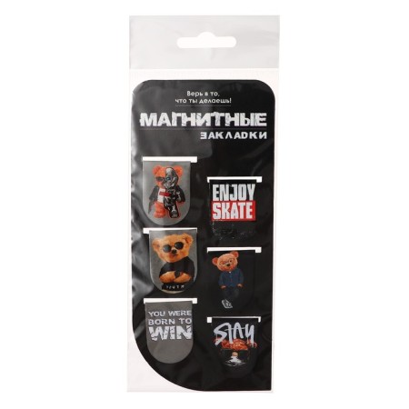 Magnetic bookmarks 6 pieces "Bear"-3