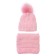 Children's Knitted kit for girls: hat and snood, size 46, light pink color