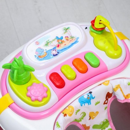 Walks "Smile", 8 Silik. wheels, removable panel, muses, light, toys, pink-4
