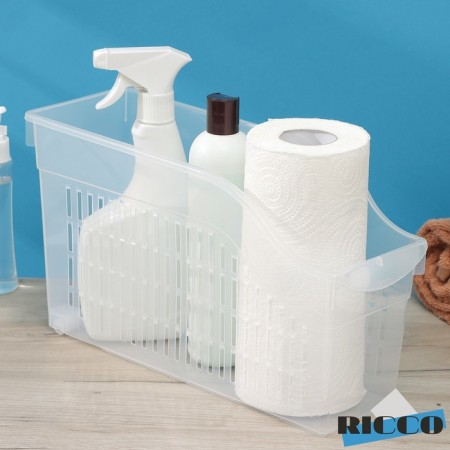 Storage container on wheels Ricco, 6 l, 35.5 × 13 × 20 cm, with a handle, transparent