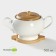 Porcelain sugar tower on the Bellatenero bamboo stand, 500 ml, white color