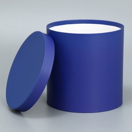 Gift round, packaging, Blue velvet, 15 x 15 cm-2