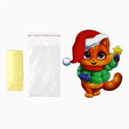 Package for sweets "Kotik", 11 x 6 cm, New Year-1