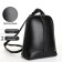 City backpack of artificial leather with lightning, black color