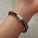 Bracelet Skin "Shambhala", black color in silver, l = 17 cm