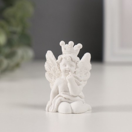 Souvenir Polystone "Angel in the Crown" White Mix 3x3x5 cm-1