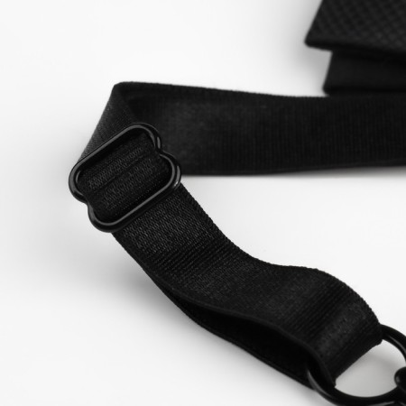 A set of metal fittings for a bow tie: ring, hook, regulator 1 cm, black color-3