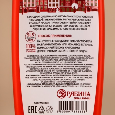 Gift set of cosmetics, shower gel 250 ml and washcloth, Winter Melody by Ural Lab-4