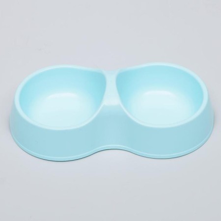 Double bowl "Moore-huma" 22.5 cm x 13 cm x 6 cm, 0.2 l, blue-1