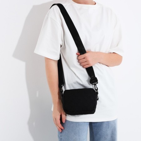 Youth bag with zipper, black color-2