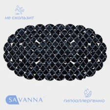 The rug is anti -slip into a bathtub on the suvanna “Morocco”, 37 × 68 cm, black color