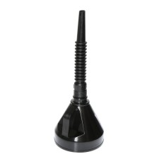 Funnel for fuel and lubricants top auto, with a net, collapsible, corrugation, d 13 cm, h nose 12.5 cm, black