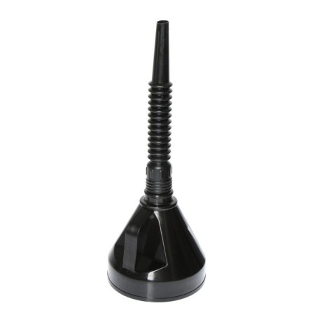 Funnel for fuel and lubricants top auto, with a net, collapsible, corrugation, d 13 cm, h nose 12.5 cm, black