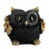 Figure pot "Owl" black with gold, 28x26cm