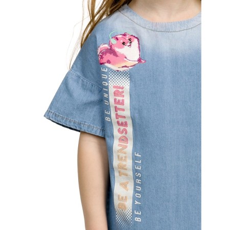 Dress for girls, height 98 cm, blue color-4