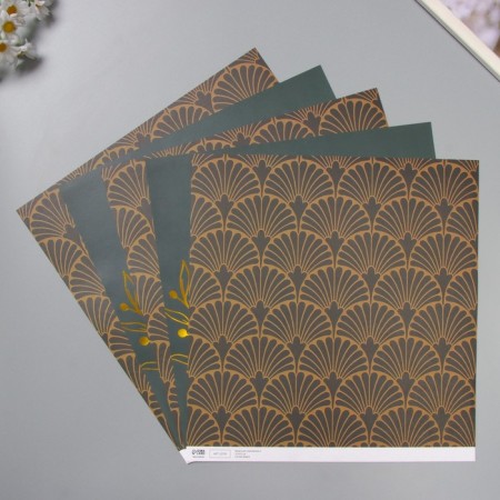 Paper D/Scrap Bilateral "Vera. Fwear Gold", 180 g, nr 5 pcs 30.5x32 cm-1