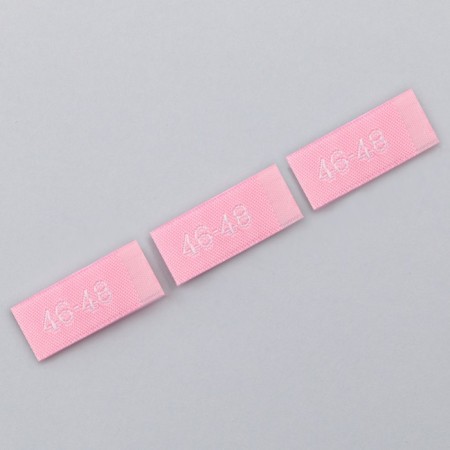 Textile strip "46-48", 5 x 1.1 cm, pink color-1