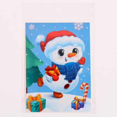 Application with rhinestones for the New Year for children "Snowman", A6, New Year's set for creativity-3
