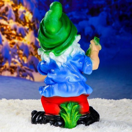 Garden figure "Dwarf with a duck" 18x24x49cm-5