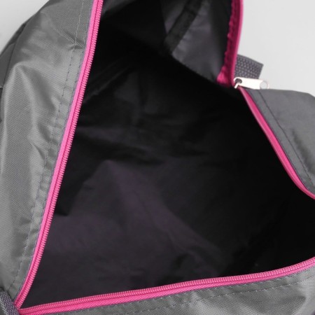 Sports bag with lightning, external pocket, gray/pink color-4