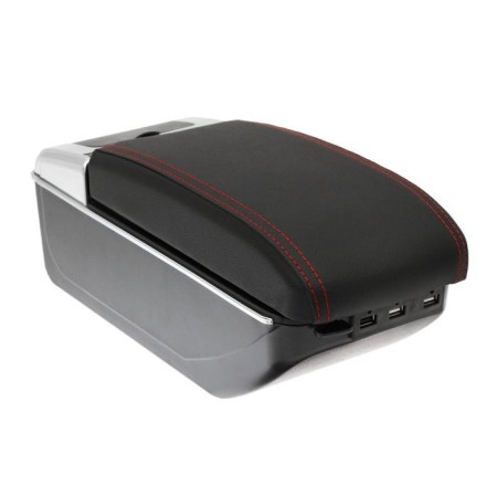 Universal armrest, 7 USB, USB 1 m, skin Pu, black