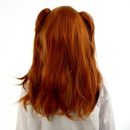 The carnival wig "anime" is red, with tails-4
