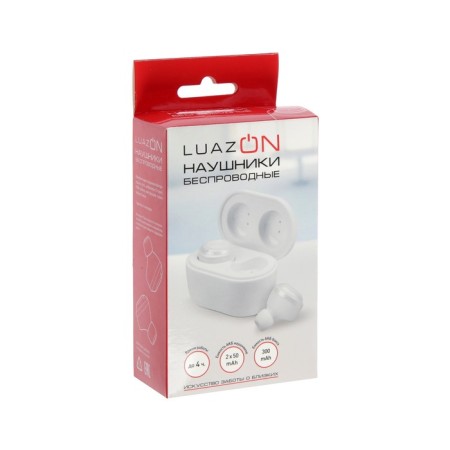 Wireless headphones Luazon VBT 1.21, vacuum, Bluetooth 5.0, 300 mAh boxing, white-8