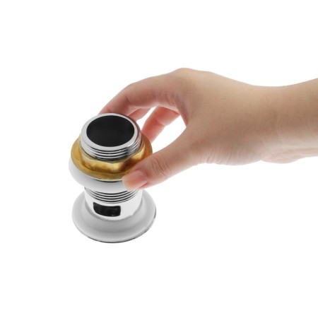 Bottom valve Zein BP1, 1 1/4 ", a small button, with overflow, for a shell, chrome-10