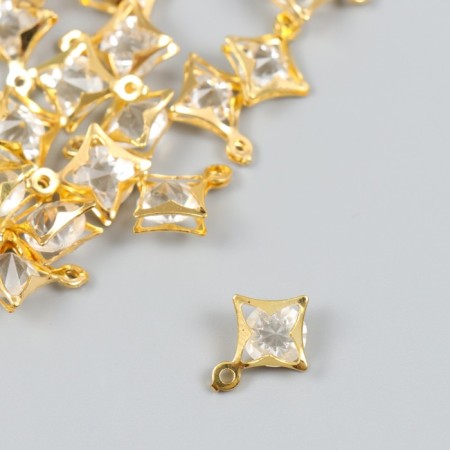 Decor for creativity Metal "Star 4 rays" gold, crystal 0.7x1.3x1.3 cm-1