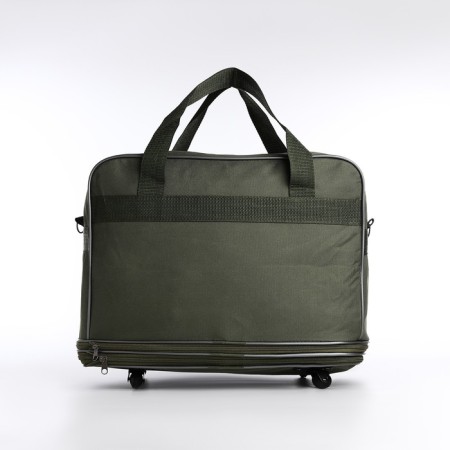 Road bag with lightning, with an increase, external pocket, long belt, khaki color-3