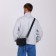 Male bag over the shoulder, artificial leather, black color